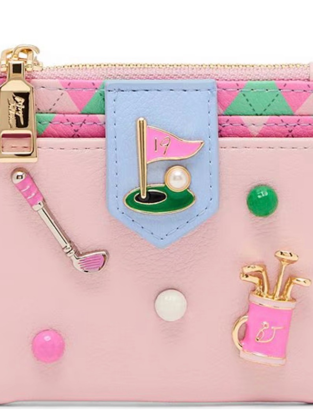 Cute Pastel Multi-Compartment Wallet - Pink “19th Hole Novelty Wallet”